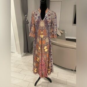 NWT Walker & Wade Daphne Dress $268 Stained Glass Plum Sz S